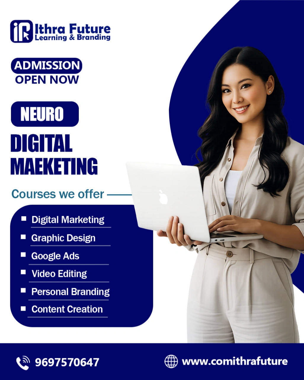 Digital Marketing. beautiful admission poster